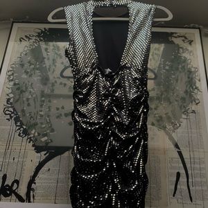 Love J. black and silver maxi mini dress